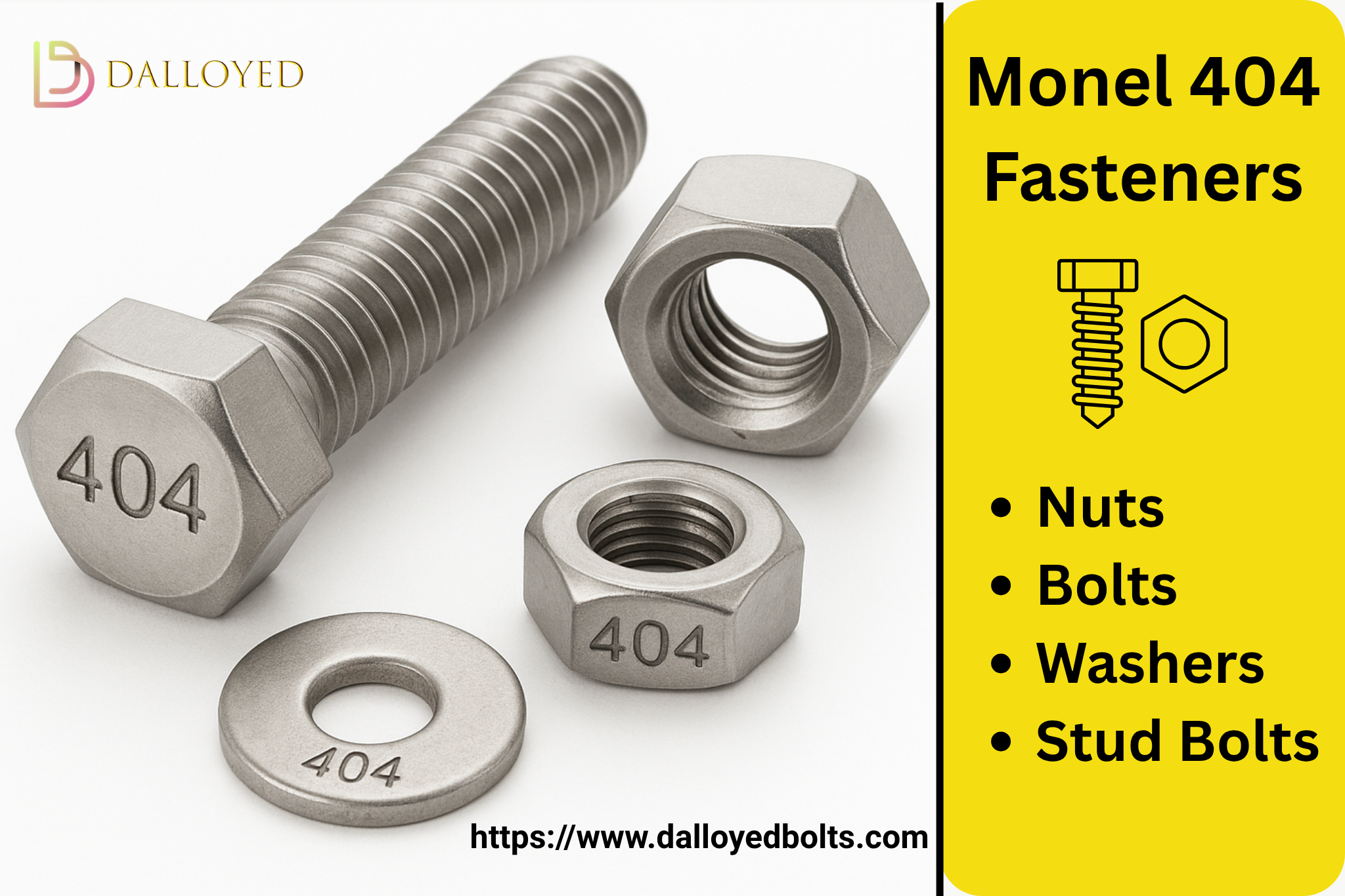 High-quality Monel 404 Fasteners supplied by Dalloyed.